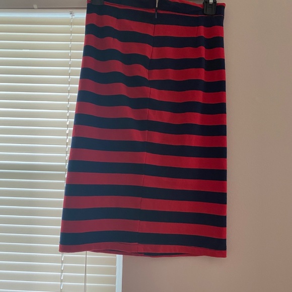 Red/Blue striped Pencil skirt - Picture 3 of 3